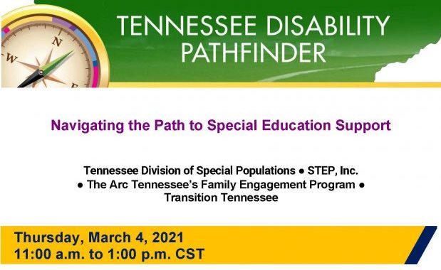 Flyer of Webinar training called Navigating the Path to Special Education Support