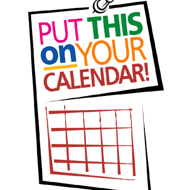 Clipart of calendar in black and red lines