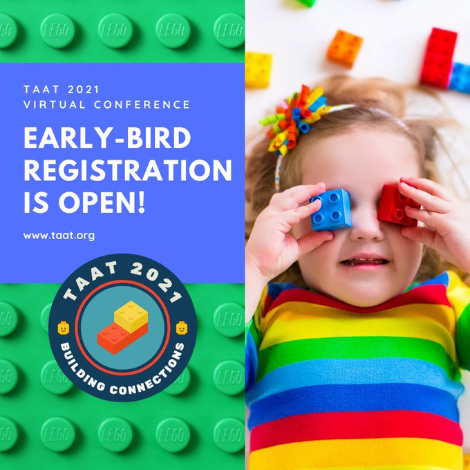 Multicolor TAAT image with text "Early-Bird Registration is Open."