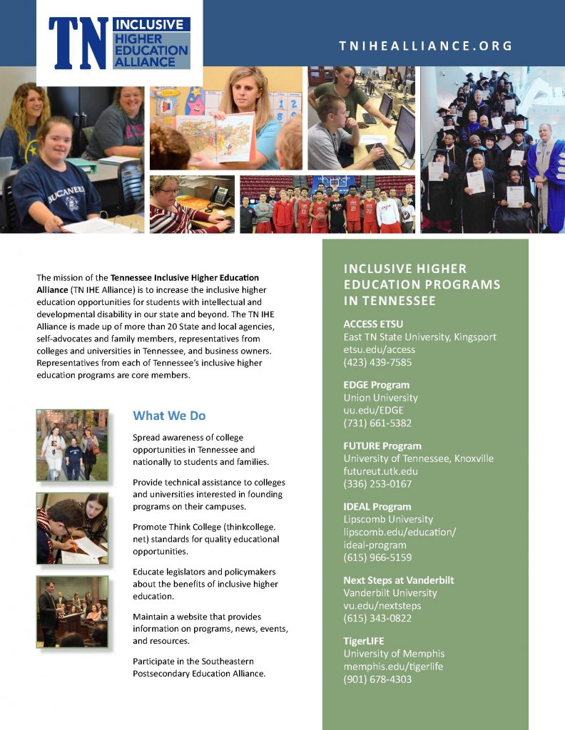 TN Inclusive Higher Education Alliance Brochure