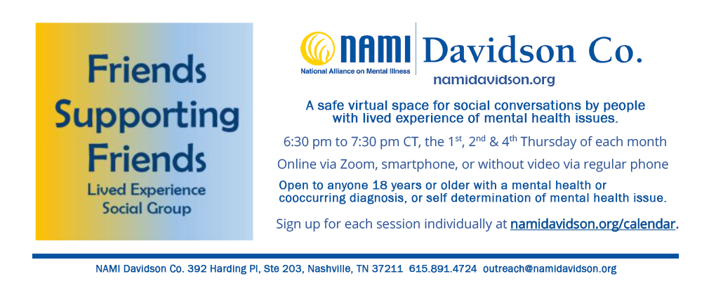 NAMI Friends Supporting Friends Flyer