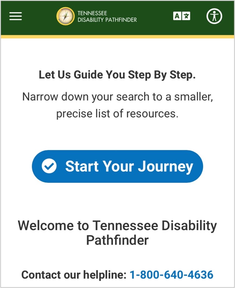 Image of Pathfinder's website main page on a mobile device view. 