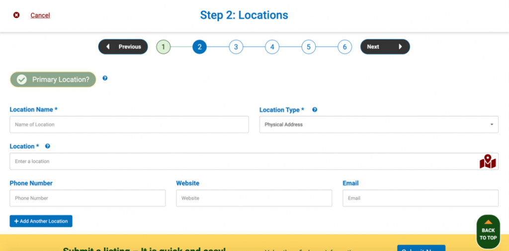 Locations image from Pathfinder's website
