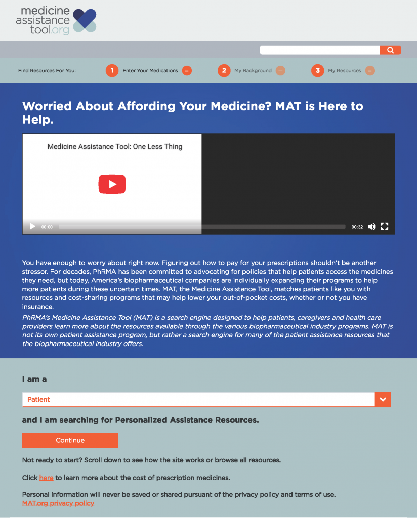 Image of MAT website page
